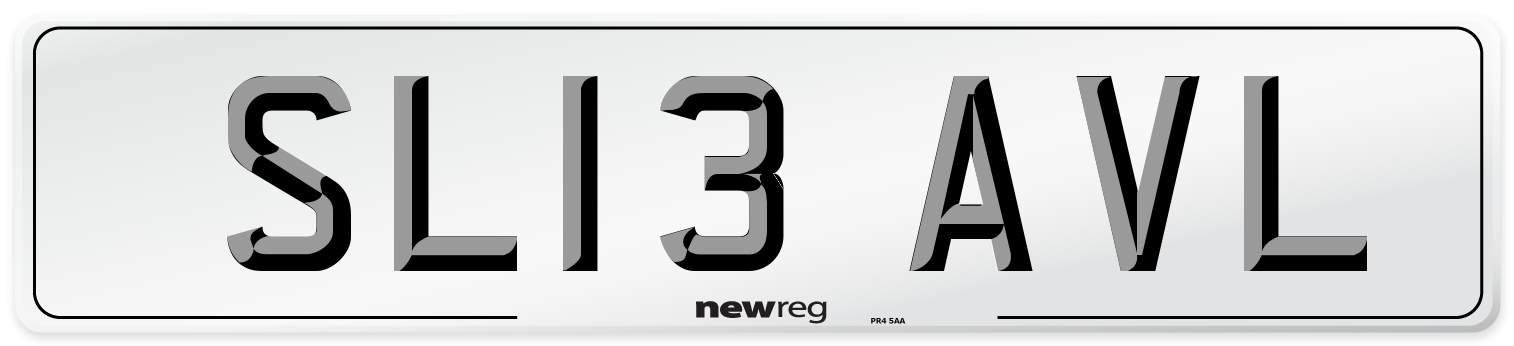 SL13 AVL Number Plate from New Reg